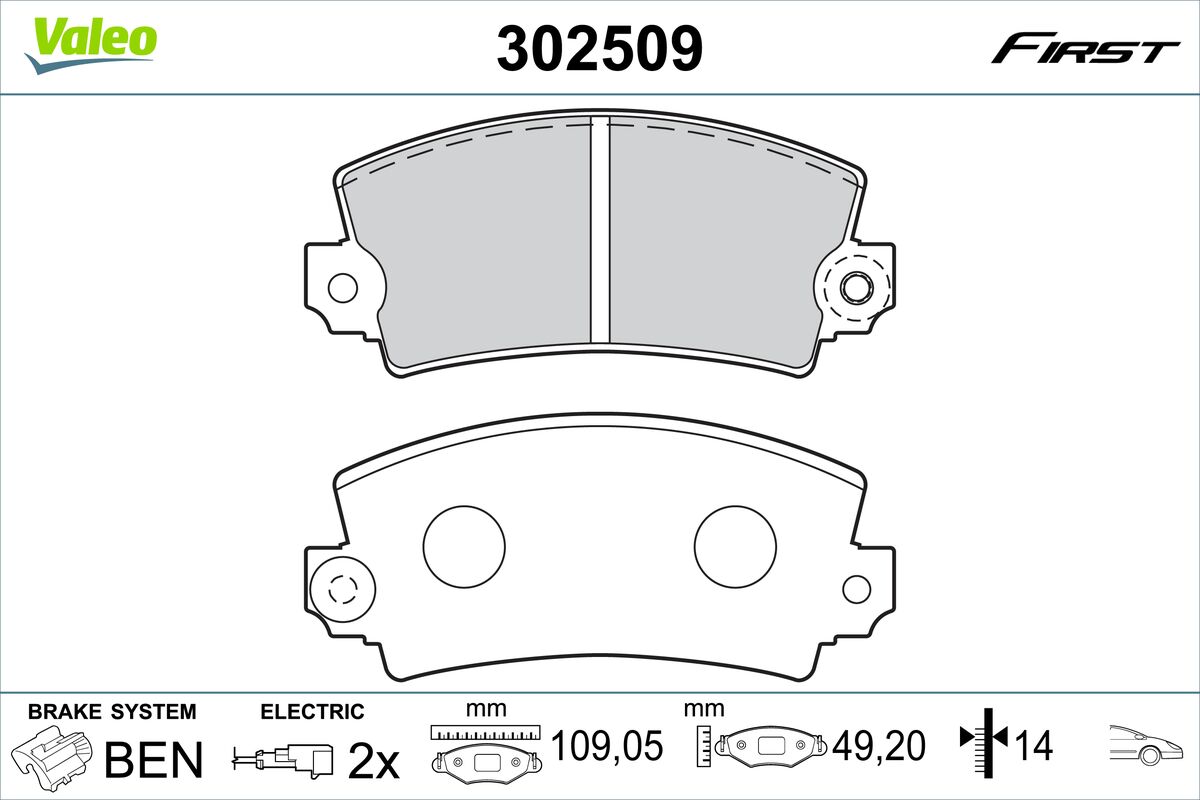 Set placute frana,frana disc 302509 VALEO